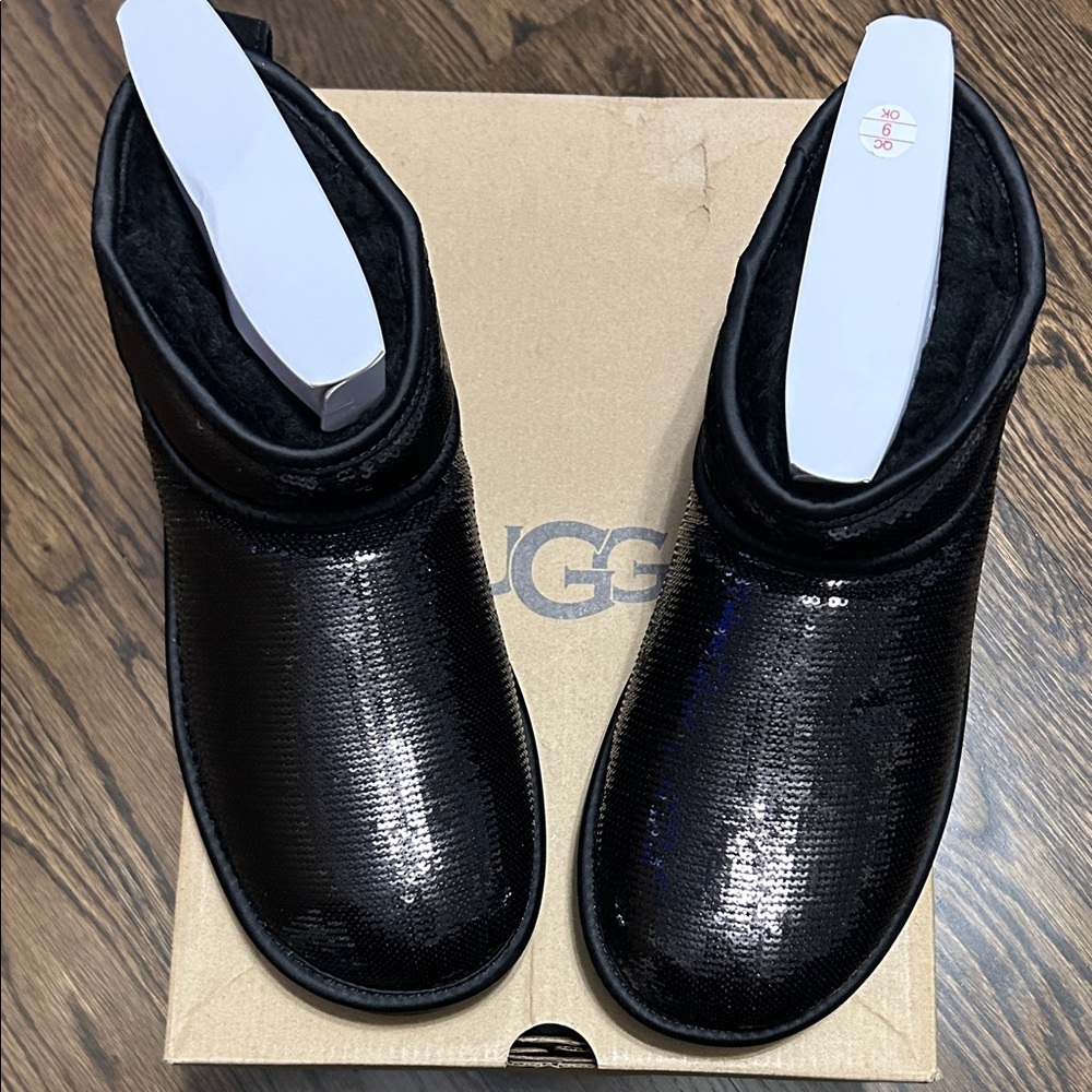 UGG Women's Shimmering Black Sequin Boots